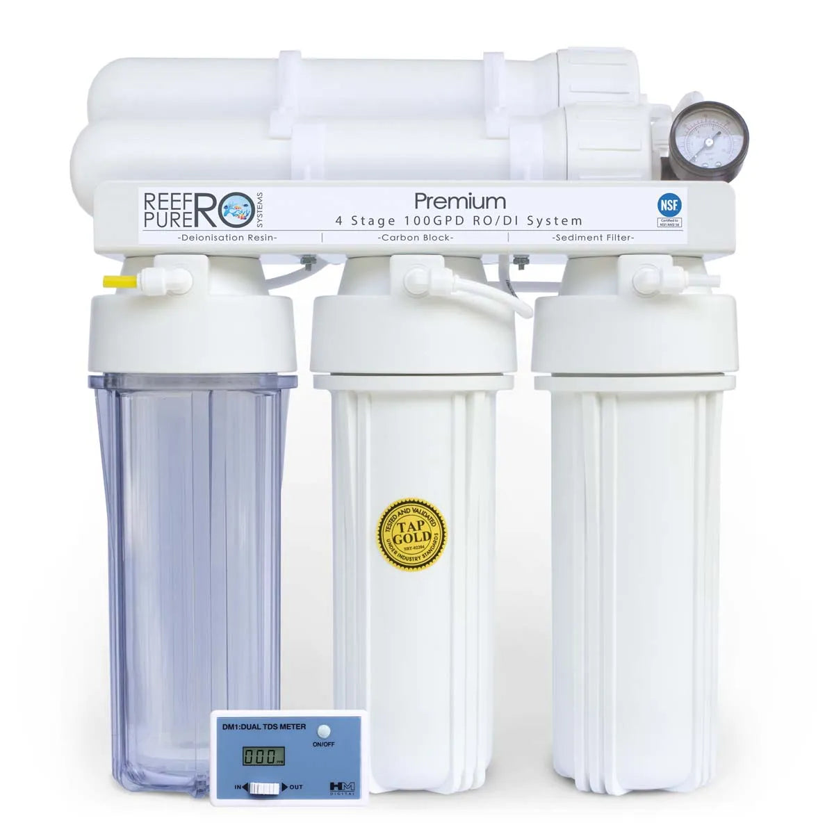 Reef Pure 4 Stage 100GPD Premium RO/DI System